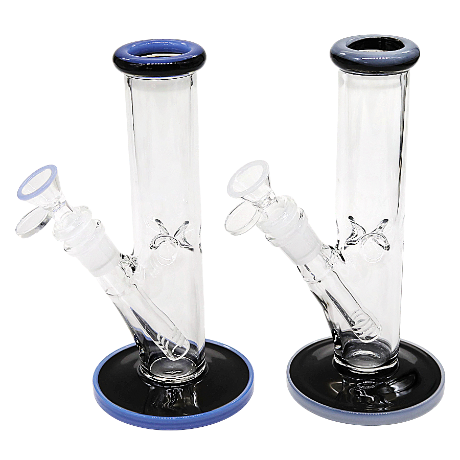 Slyme Top And Base Clear Body Straight Waterpipe (ES25215) | 8 inches | Assorted Colors product image